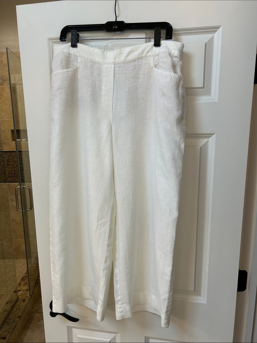 J. Jill White Linen Wide-Leg Pants